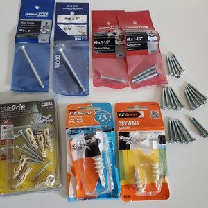Wood Screws Self-Drilling Screws Wall Anchors Bundle
